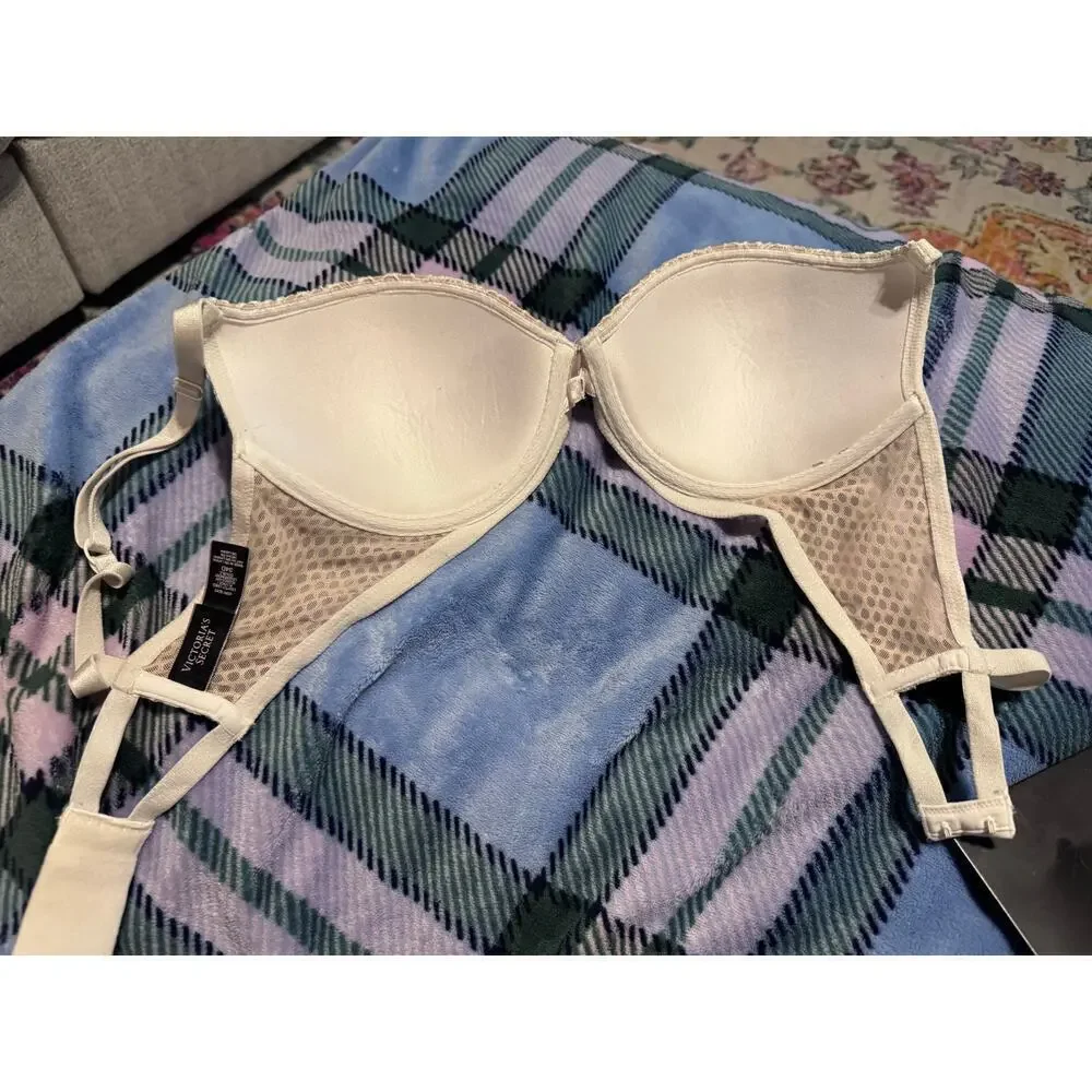 Victoria's Secret Very Sexy Lightly Lined Plunge Lace Beige Push Up Bra Sz 34D